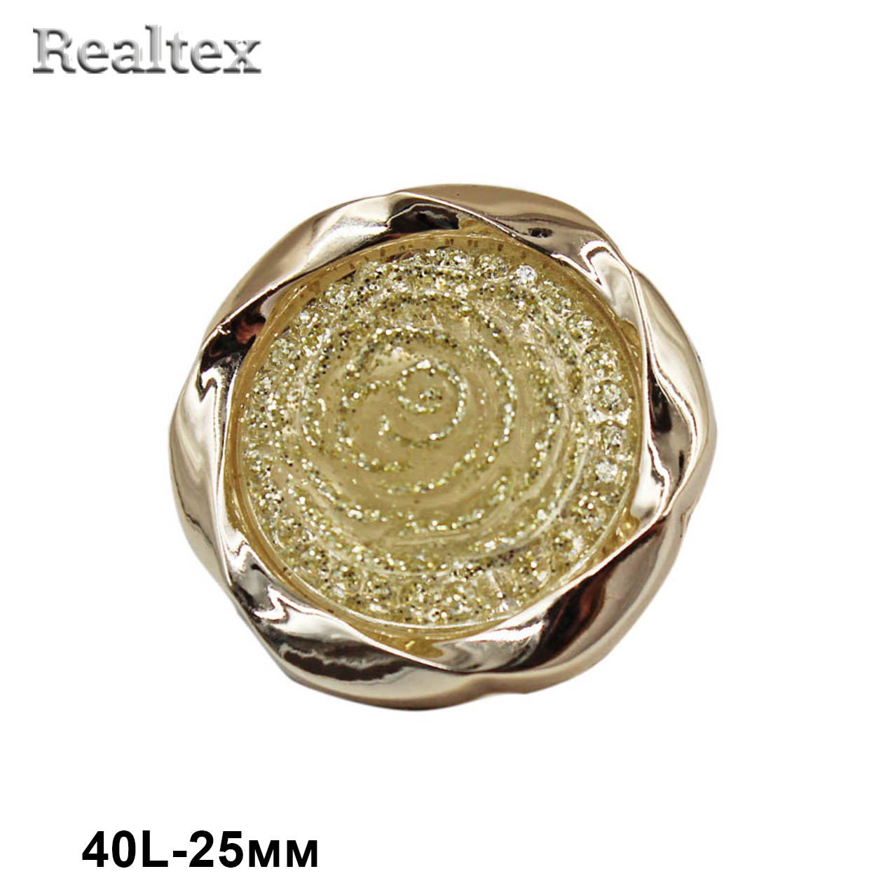 Пуговицы VB  1 40L (10шт) цв.молочный/золото