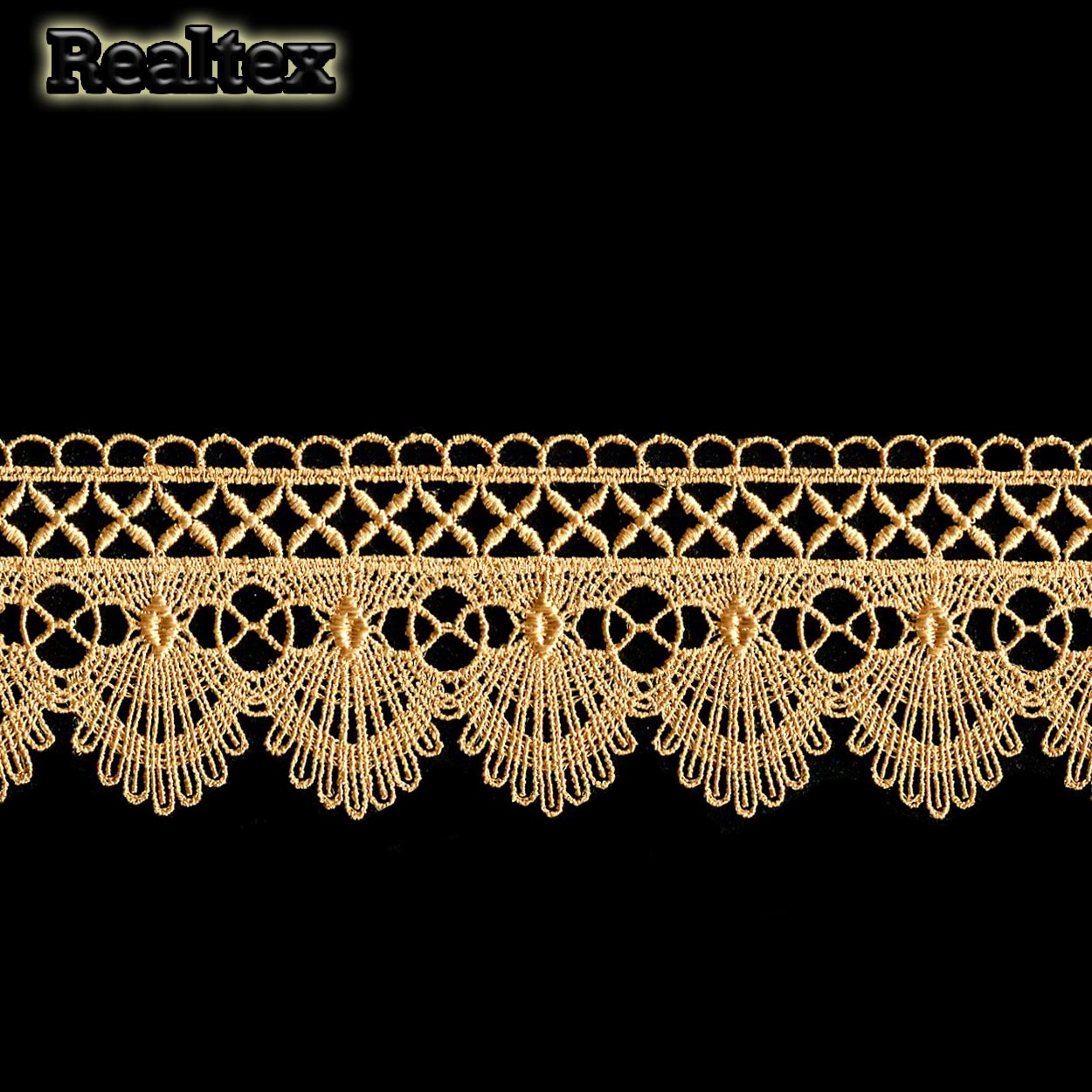 Кружево  гипюр  Realtex  51мм LF-351 цв.33 золотистый
