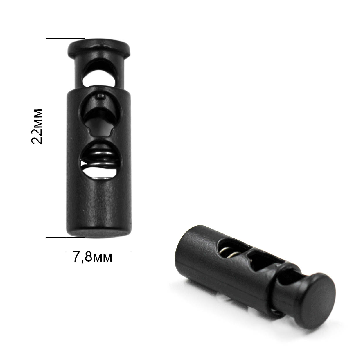 Фиксатор металлический OR.0305-5123 7,8*22мм (10шт) цв.матовый чёрный