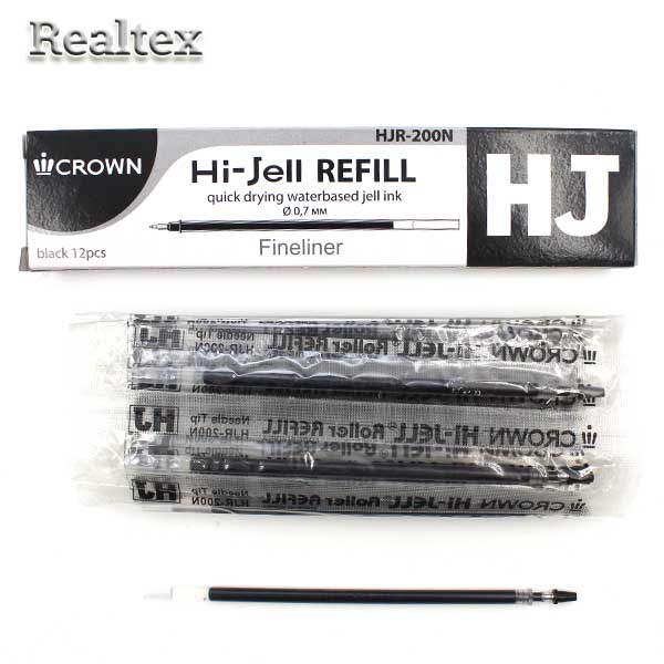 Стержни гелевые для кожи и меха Кроун d=0,7мм цв.черный