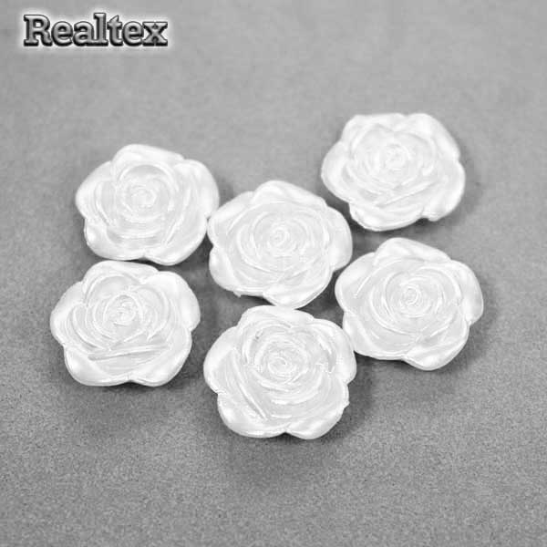 Полу-бусы пришивные Роза 19мм (20гр) цв.белый 