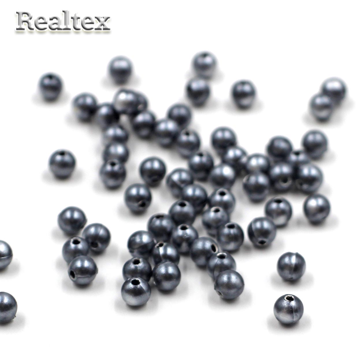 Бусины пластик Realtex  5мм под жемчуг (100гр) цв.А05 темно-серый