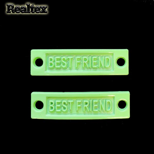 Подвеска металл 4270 "BEST FRIEND" 10*35мм (2шт) цв.салат