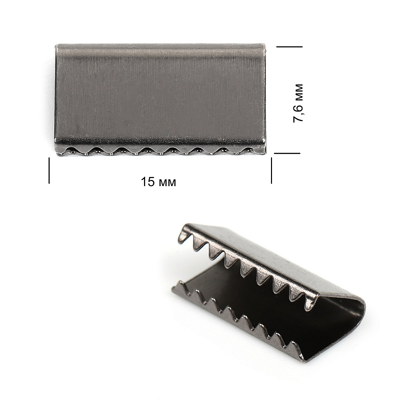 Наконечник-зажим для стропы TBY.1737 (20шт) цв.чёрный никель 