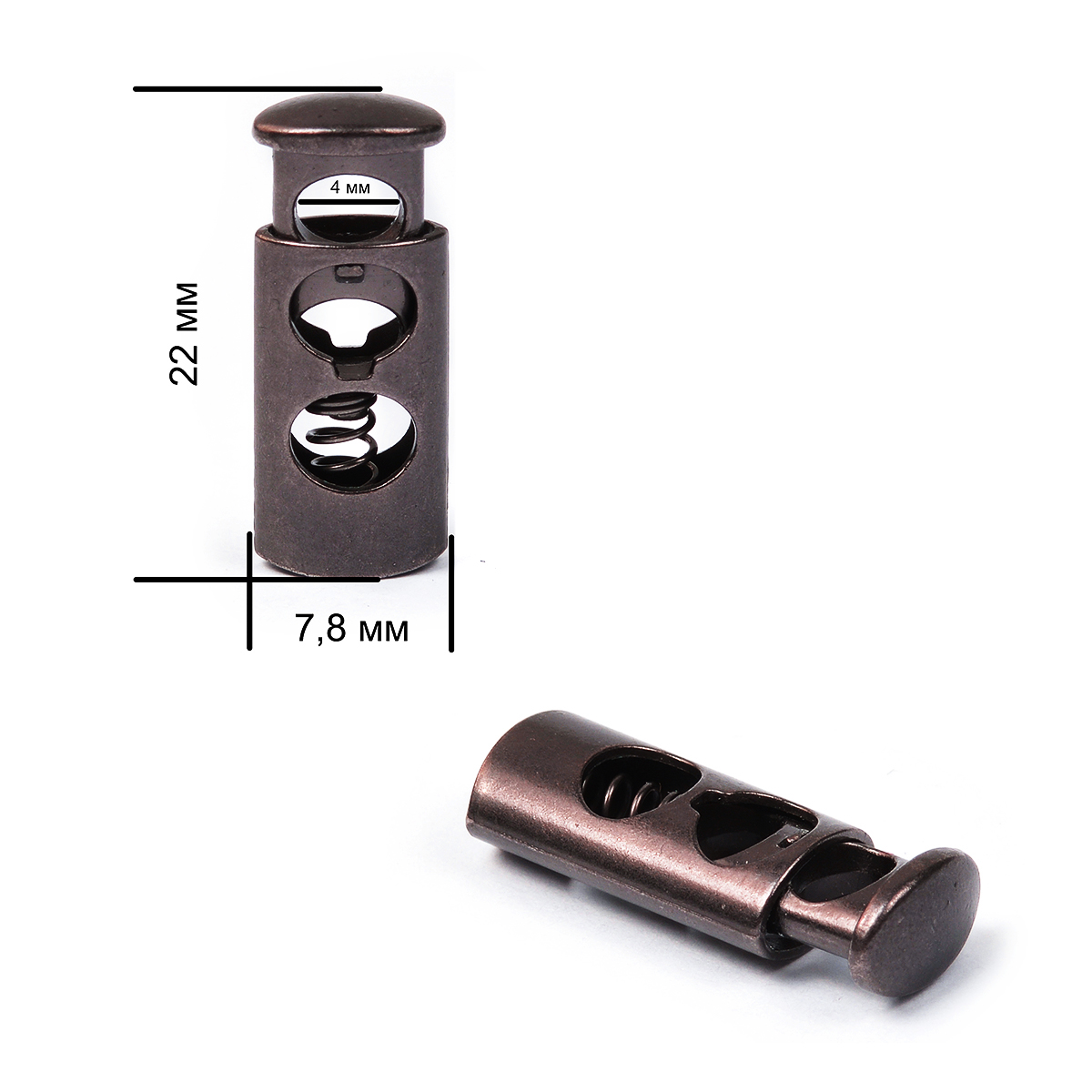 Фиксатор металлический OR.0305-5123 7,8*22мм (10шт) цв.антик