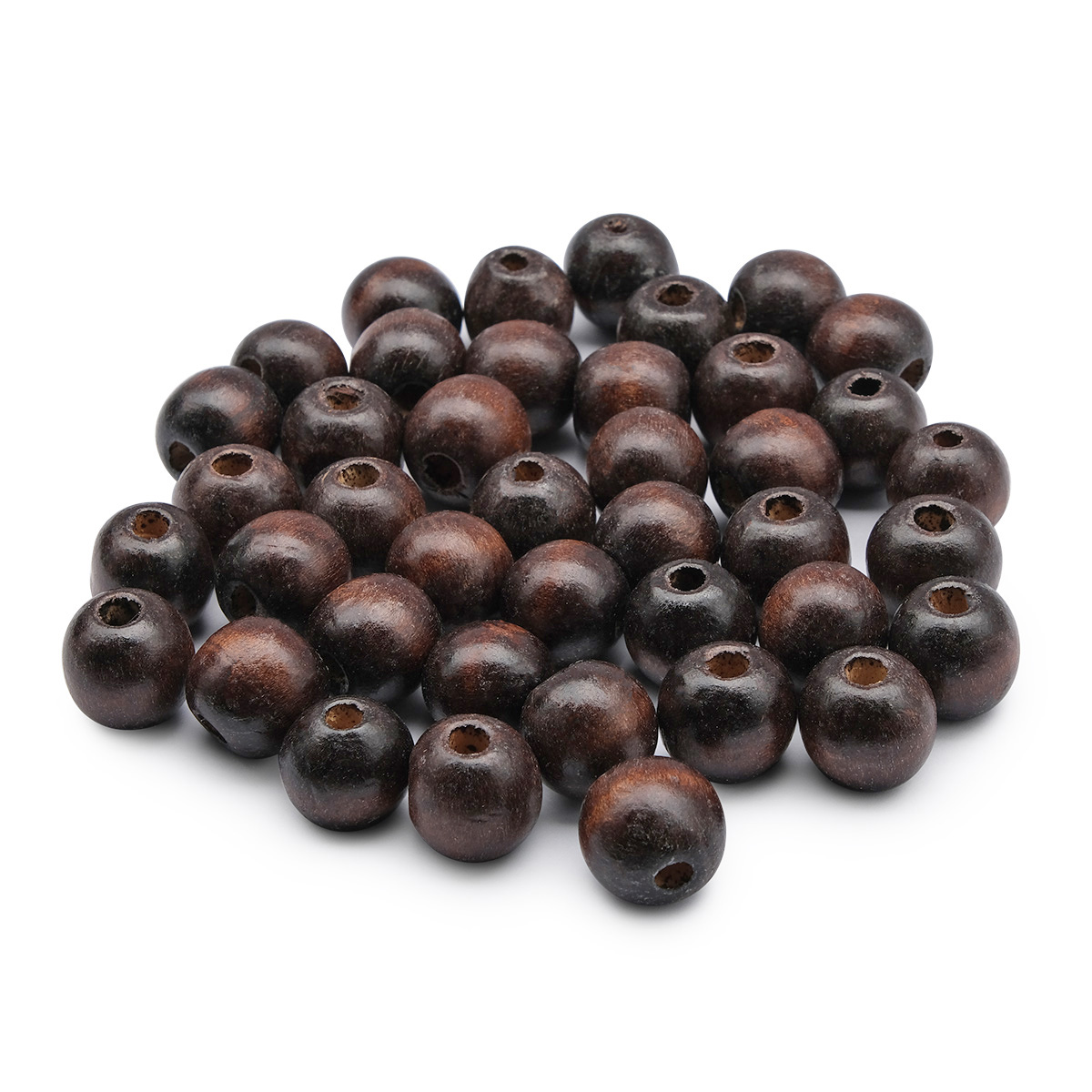 Бусины декоративные деревянные 16мм (50гр) "Астра" цв.т.коричневый