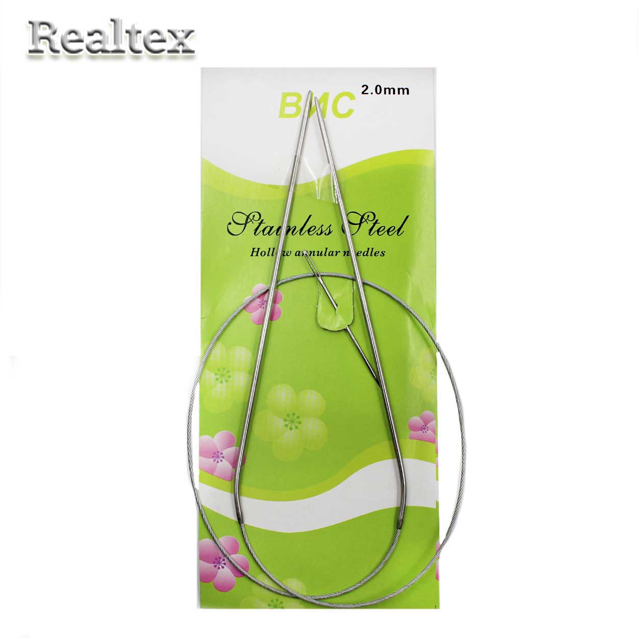 Спицы металл круговые на тросике Realtex 100см №2,0 (10шт) 