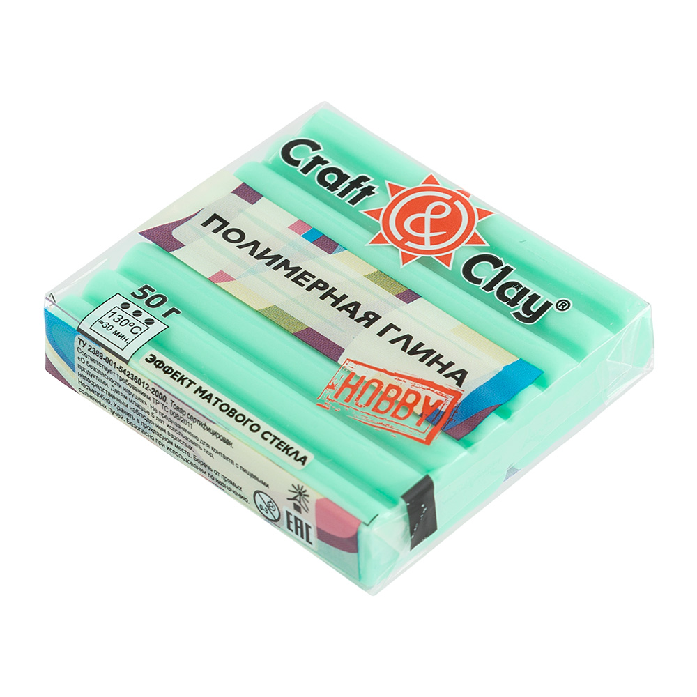 Полимерная глина с эффектом матового стекла CCH "Craft&Clay" цв.1418 мята
