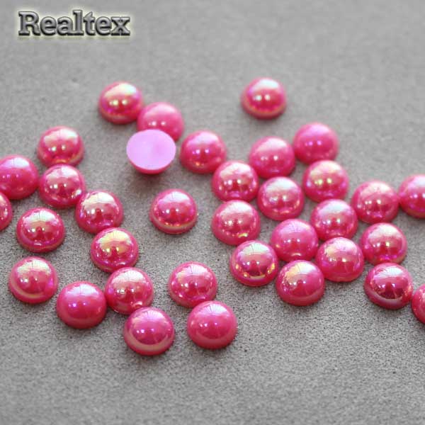 Полу-бусы 10мм (20гр) цв.АВ 08 ярко-розовый  