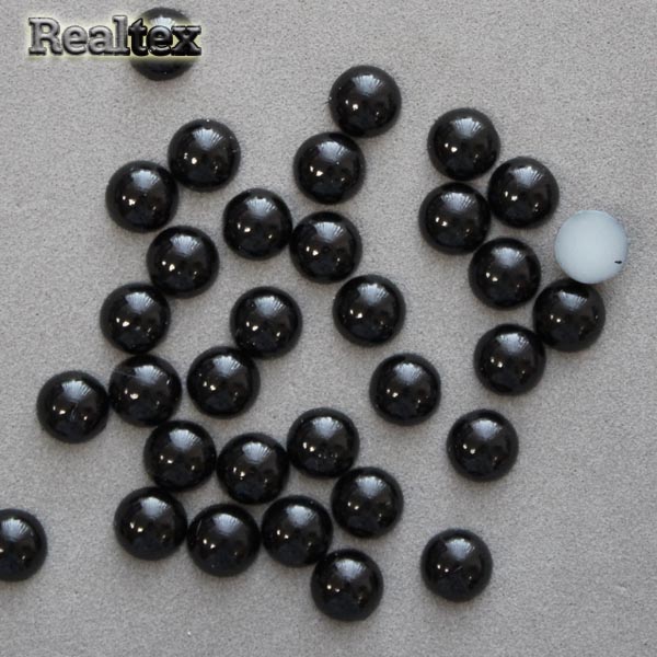 Полу-бусы Realtex  8мм (500гр) цв.02 черный 