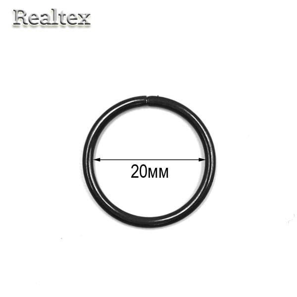 Кольцо разъёмное металлическое 20*2,0мм RS цв.чёрный никель