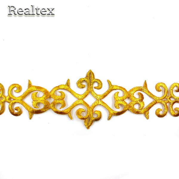 Тесьма клеевая металлизированная Realtex 2651 75мм цв.золото