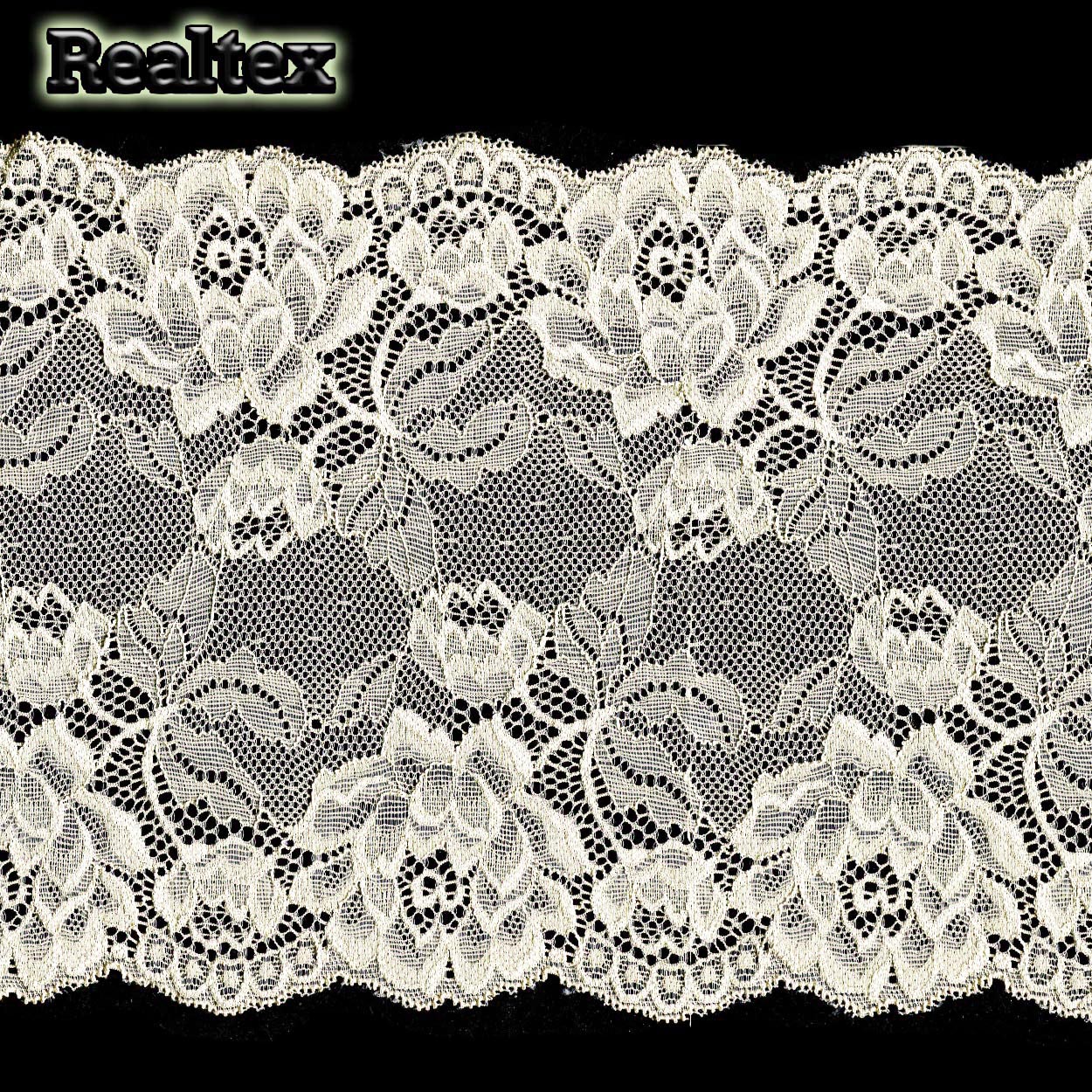 Кружево стрейч 180мм TBY L838 цв.004 сумрачно-белый