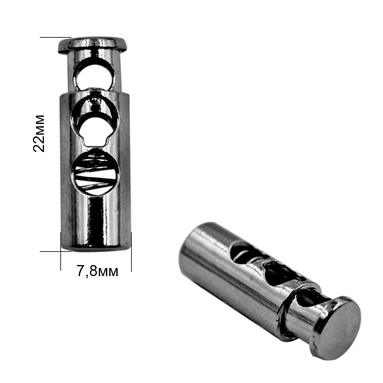 Фиксатор металлический OR.0305-5123 7,8*22мм (10шт) цв.чёрный никель