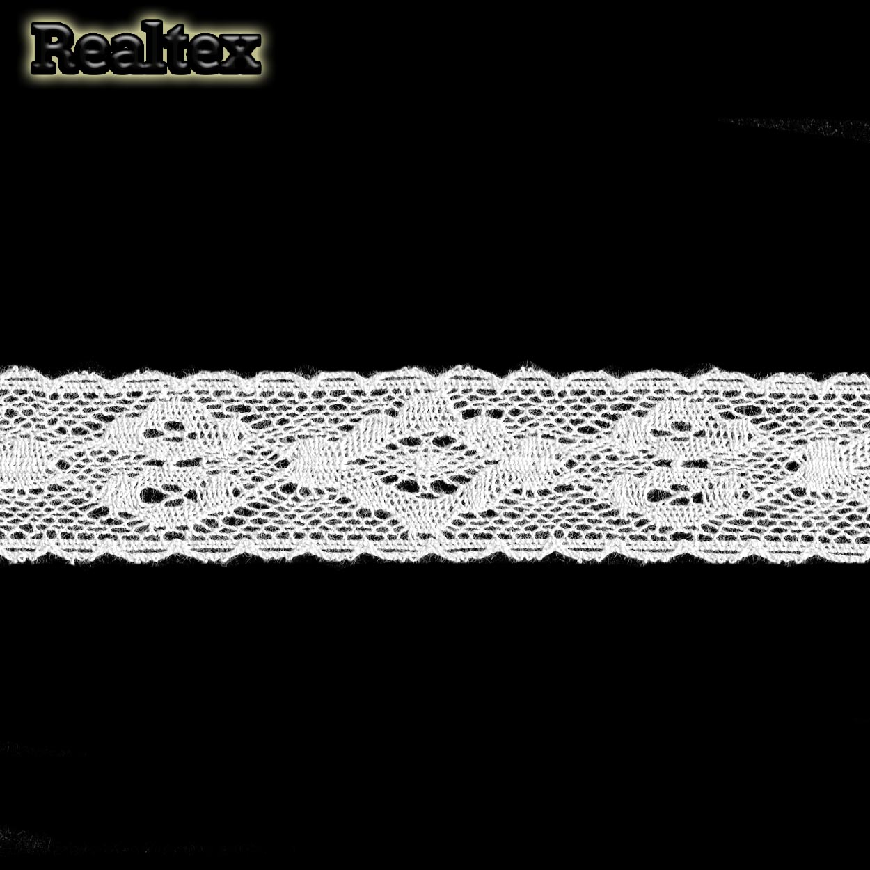 Тесьма вязаная тонкая нить 30мм TBY 2525 (10м) цв.01 белый 