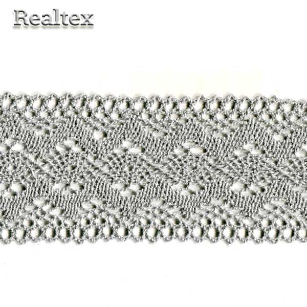 Кружево вязаное  85мм 85.01.041 (25м) цв.06 св.серый