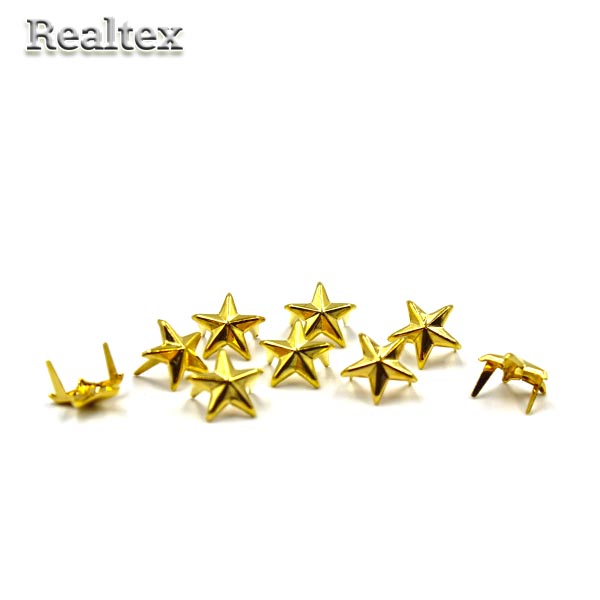 Украшение на шипах "Звёздочки" 12мм Realtex цв.золото