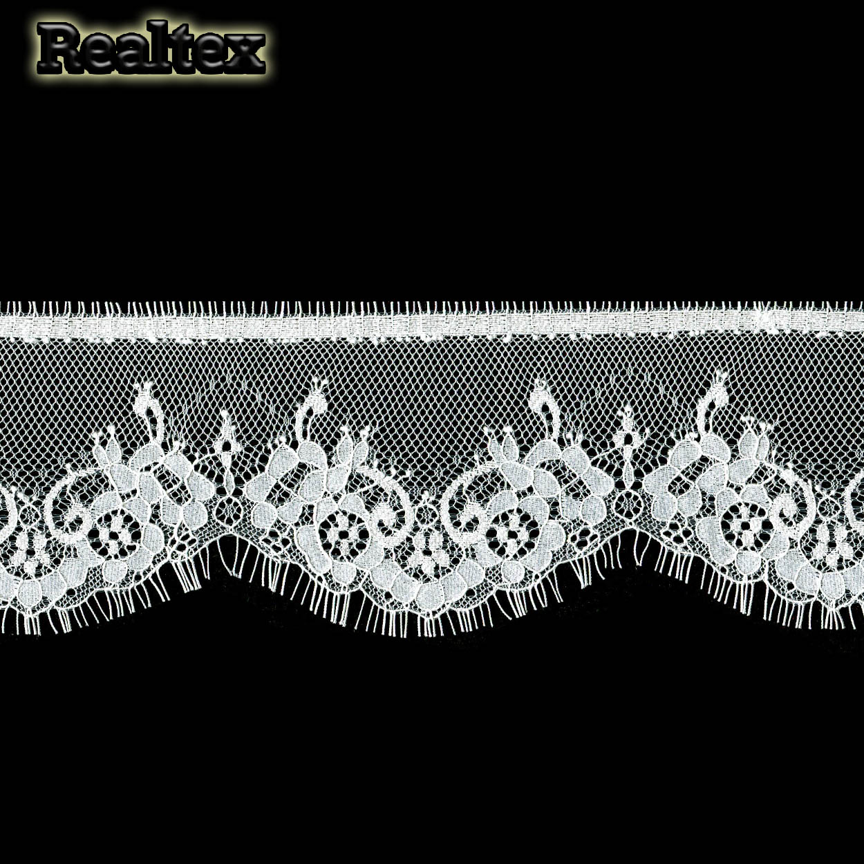 Кружево Realtex "реснички"  90мм 78783-1 (2шт*3м) цв.светло-молочный