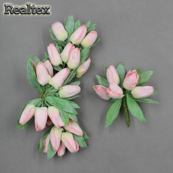 Декоративный букетик Realtex "Тюльпаны" (6 букетиков*6шт) цв.пепельно-розовый
