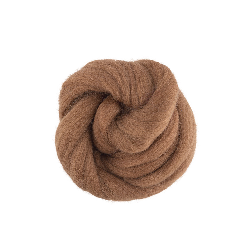 Шерсть для валяния TFS-050 полутонкая (50гр) цв.0601 тёмно-бежевый