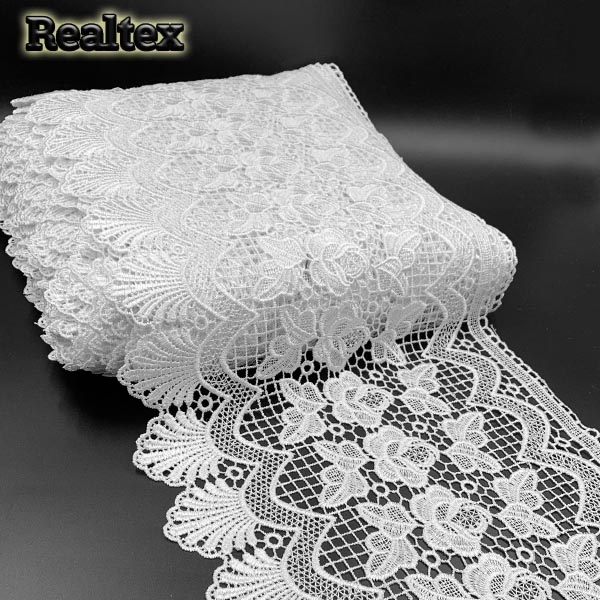 Кружево Realtex гипюр 280мм 8GP6105 цв.белый