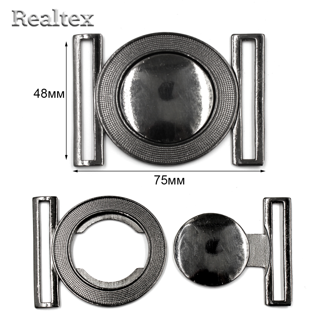 Пряжка металлическая VB 4 (4шт) цв.темный никель