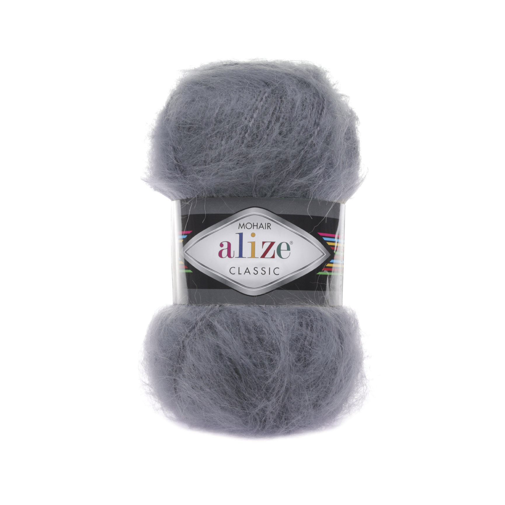Пряжа Alize "Мохер Classic" (100гр) цв.087 средне серый