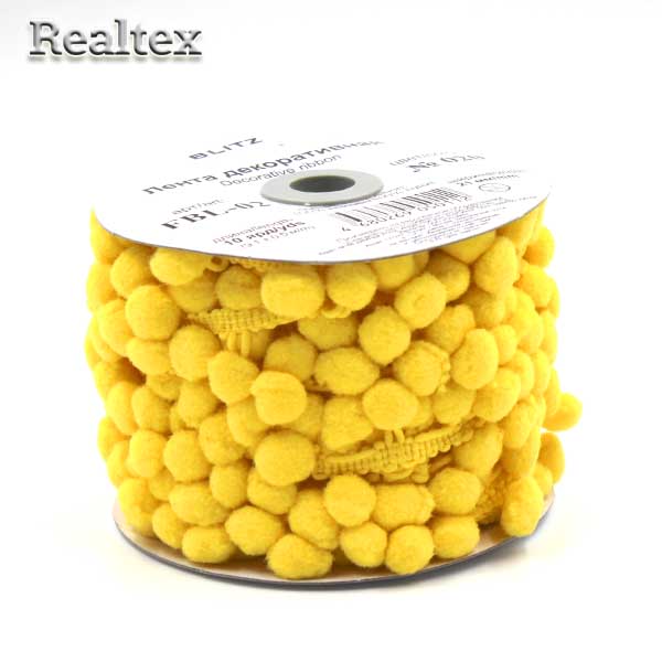 Тесьма декоративная FBL-02 21мм "Blitz" цв.020 желтый