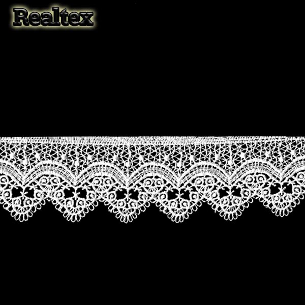 Кружево  гипюр  Realtex  43мм LF-462 цв.02 белый  
