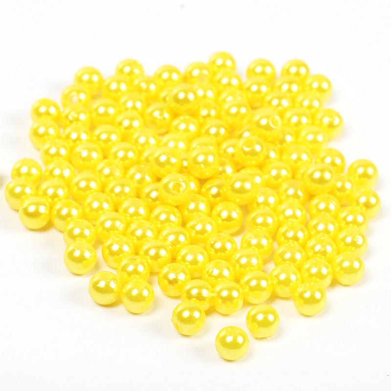 Бусины пластик Realtex  6мм под жемчуг (100гр) цв.А008 лимон