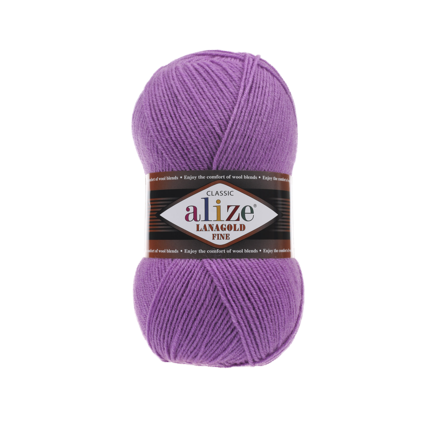 Пряжа Alize "Lana Gold Fine" (100гр) цв.260 орхидея