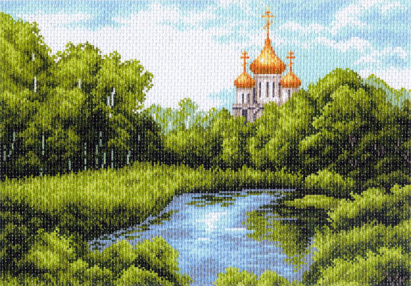 Рисунок на канве МП №1354 "Тихая заводь" 37х49см