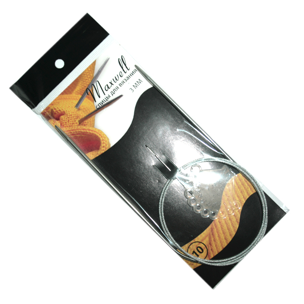 Спицы круговые на тросике 80см Maxwell Black №10 3,0мм