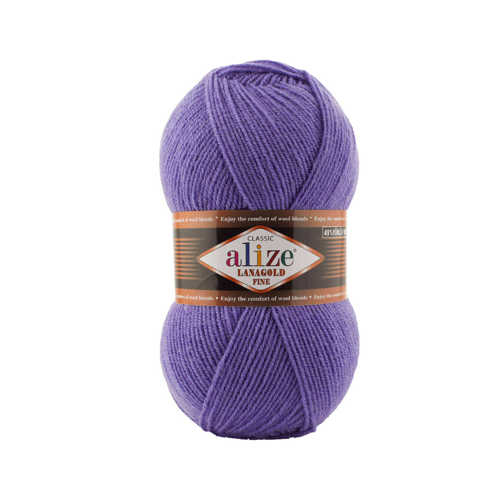Пряжа Alize "Lana Gold Fine" (100гр) цв.851 барвинок