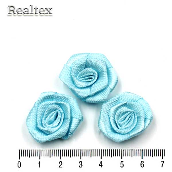Розочки пришивные атласные Реалтекс R-4 цв.св.бирюза