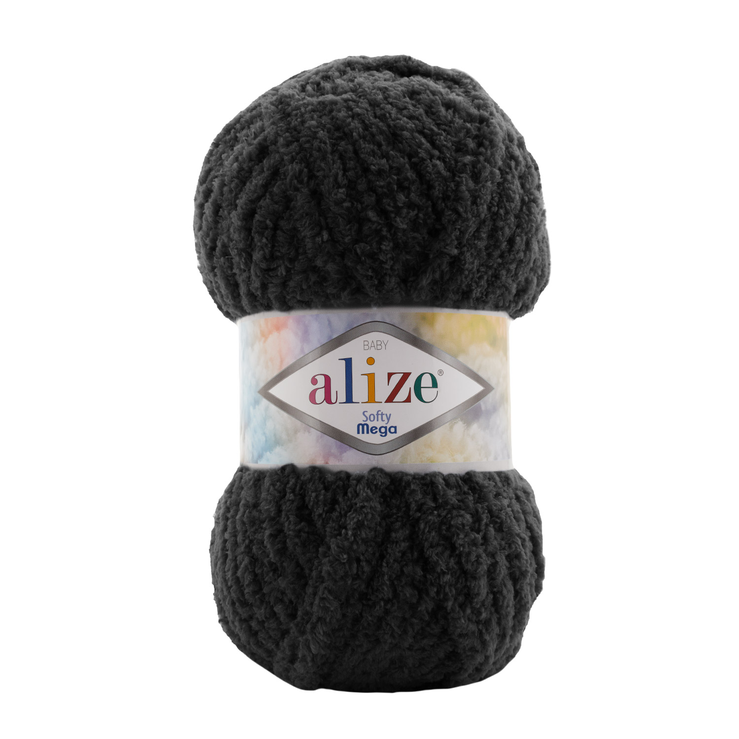 Пряжа Alize "Softy Mega" (100гр) цв.черный 60