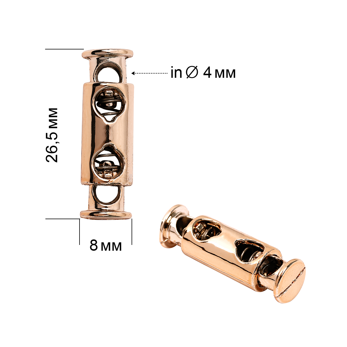 Фиксатор пластик TBY 0325 8*26,5мм (20шт) цв.золото