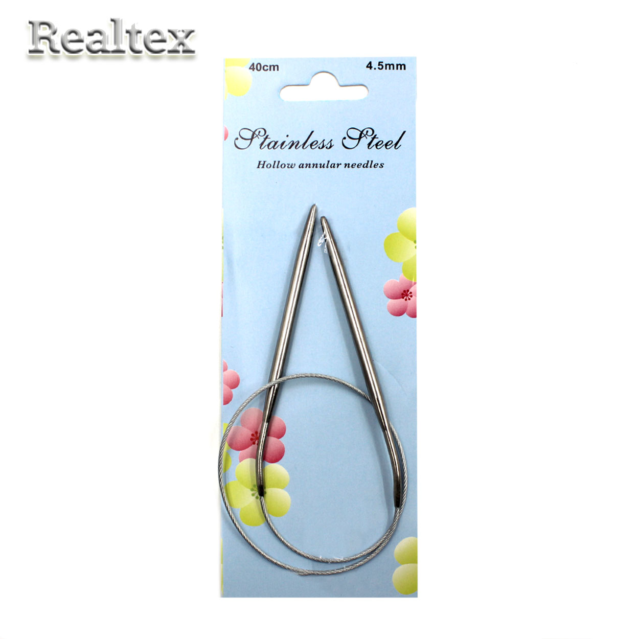 Спицы металл круговые на тросике Realtex 40см № 4,5 (10шт) 