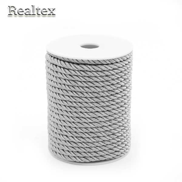 Шнур люрекс Realtex 5мм цв.серебро 