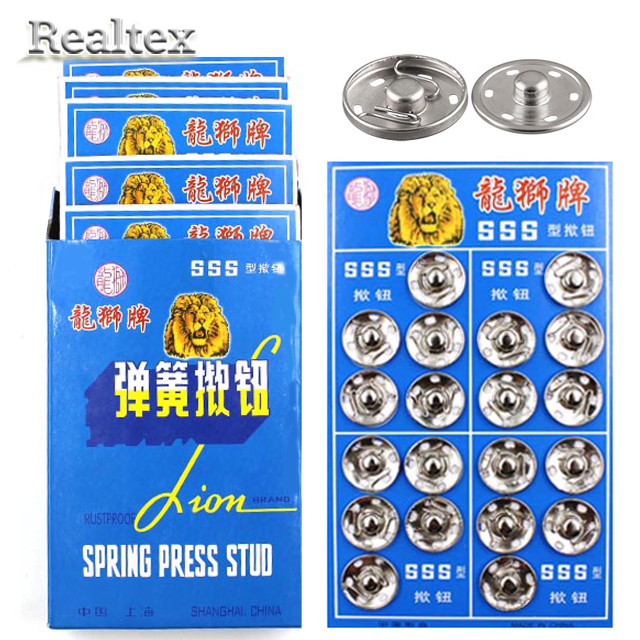 Кнопка пришивная металлическая Реалтекс №4 16мм (20кнопок) (6шт) цв.никель