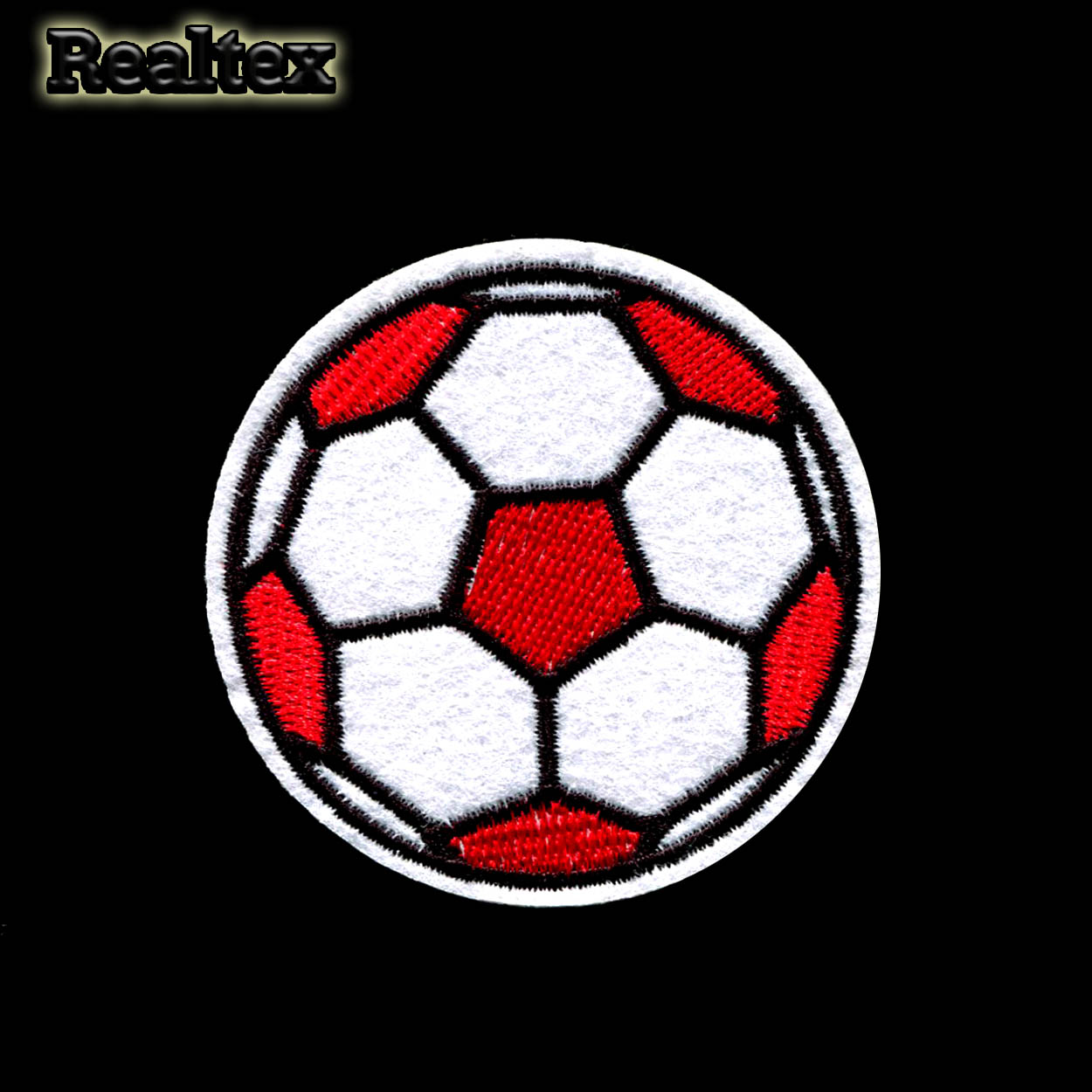 Термоаппликации  Реалтекс S-4836 "Мяч футбольный" цв.белый/красный