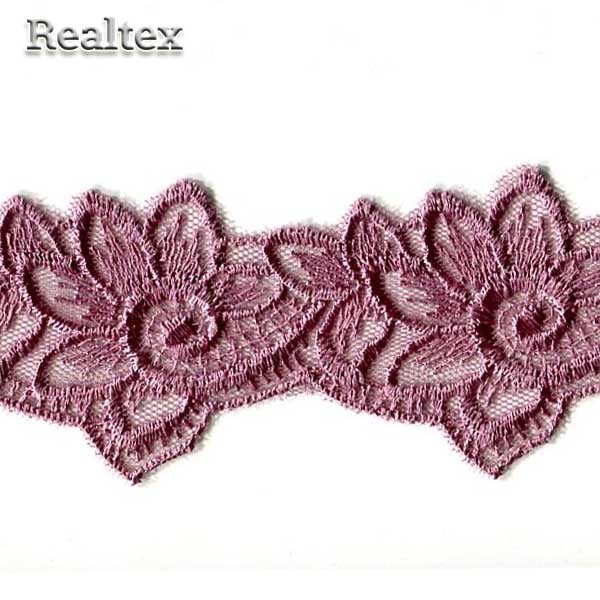 Кружево на сетке  45мм 53-4633 цв.727 гр.сиреневый