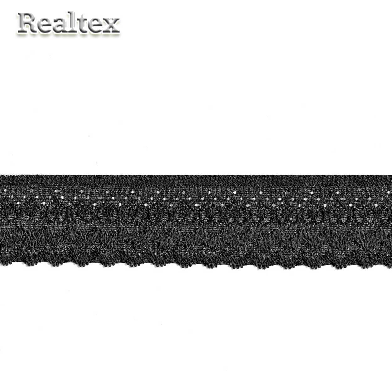 Кружево стрейч Realtex  40мм DR 7810 (20м) цв.черный