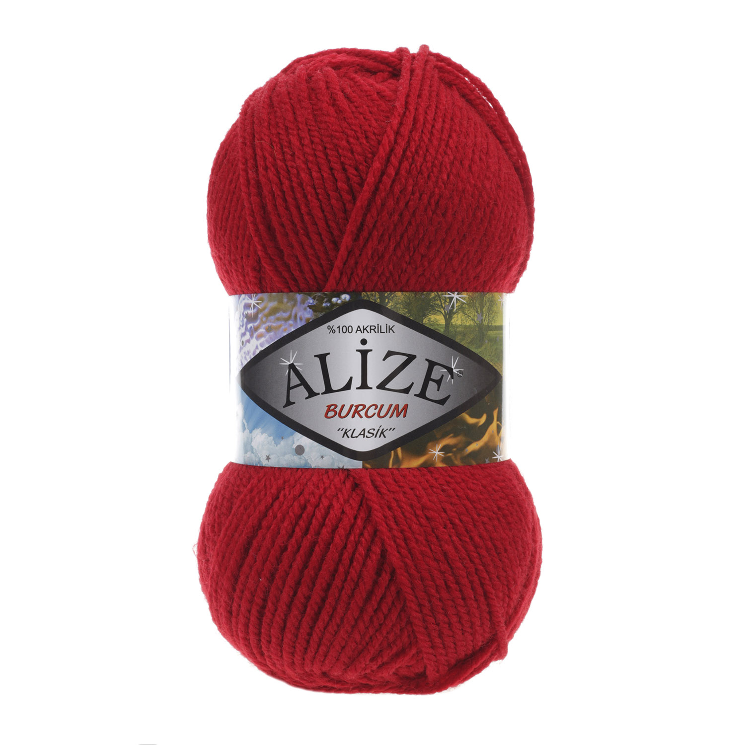 Пряжа Alize "Burcum Klasik" (100гр) цв.106 красный