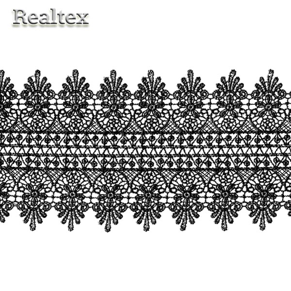 Кружево  гипюр  Realtex 111мм LF-4972 цв.01 черный  