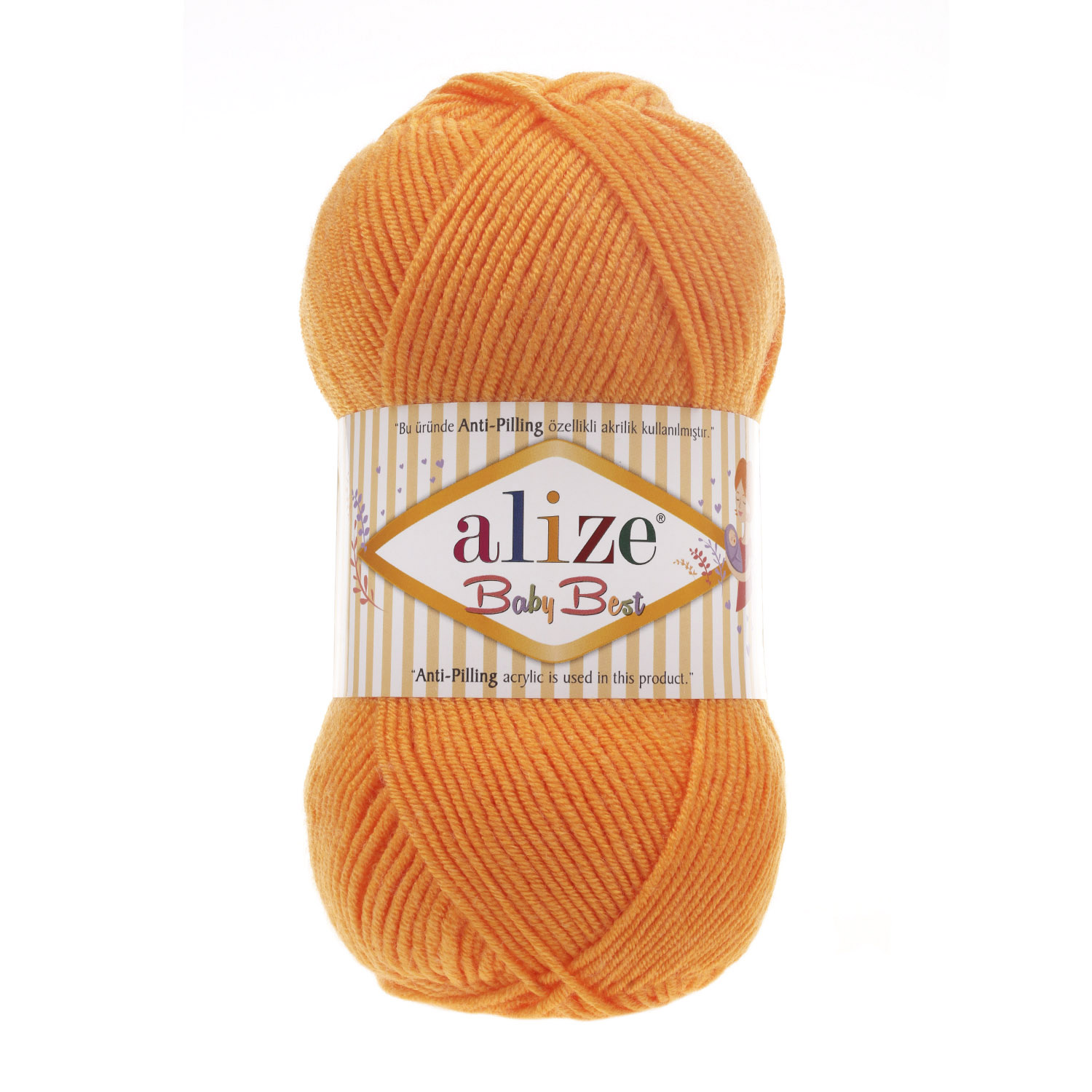 Пряжа Alize "Baby Best" (100гр) цв.336 оранжевый