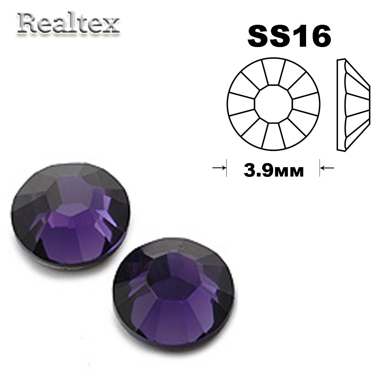 Стразы термоклеевые SWAROVSKI SS-16 (100шт) цв.Puple Velve 