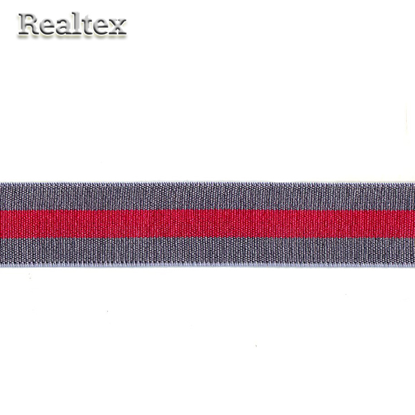  Резинка бельевая  Realtex 30мм 9131-25 цв.серый/розовый