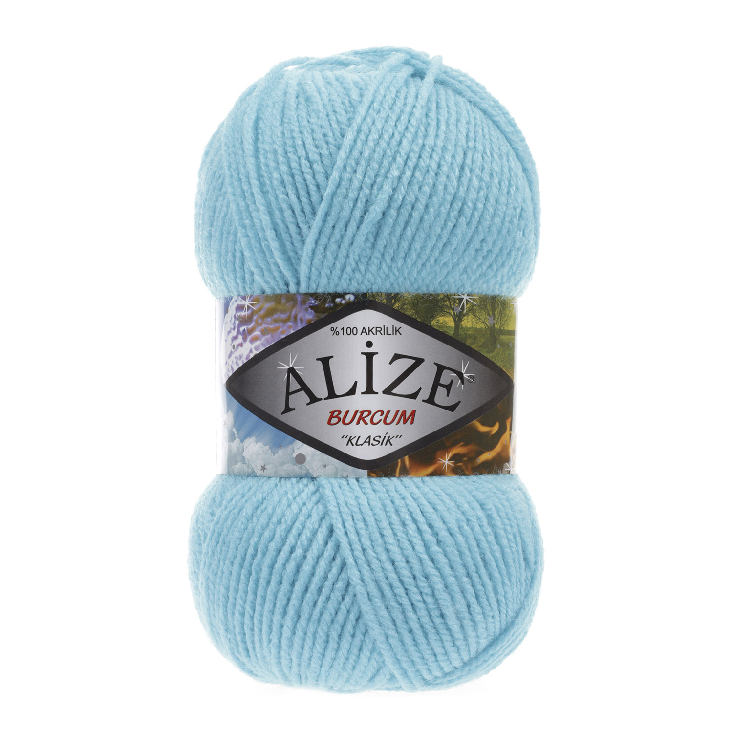 Пряжа Alize "Burcum Klasik" (100гр) цв.287 св.бирюзовый