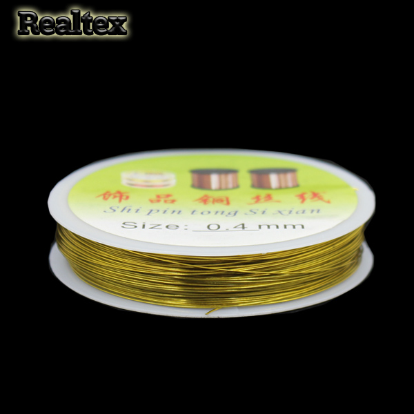 Проволока для рукоделия 0,4мм Realtex (25м) цв.золото